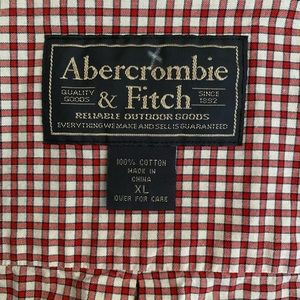 Abercrombie & Fitch Red Checkered Casual Button Down Shirt